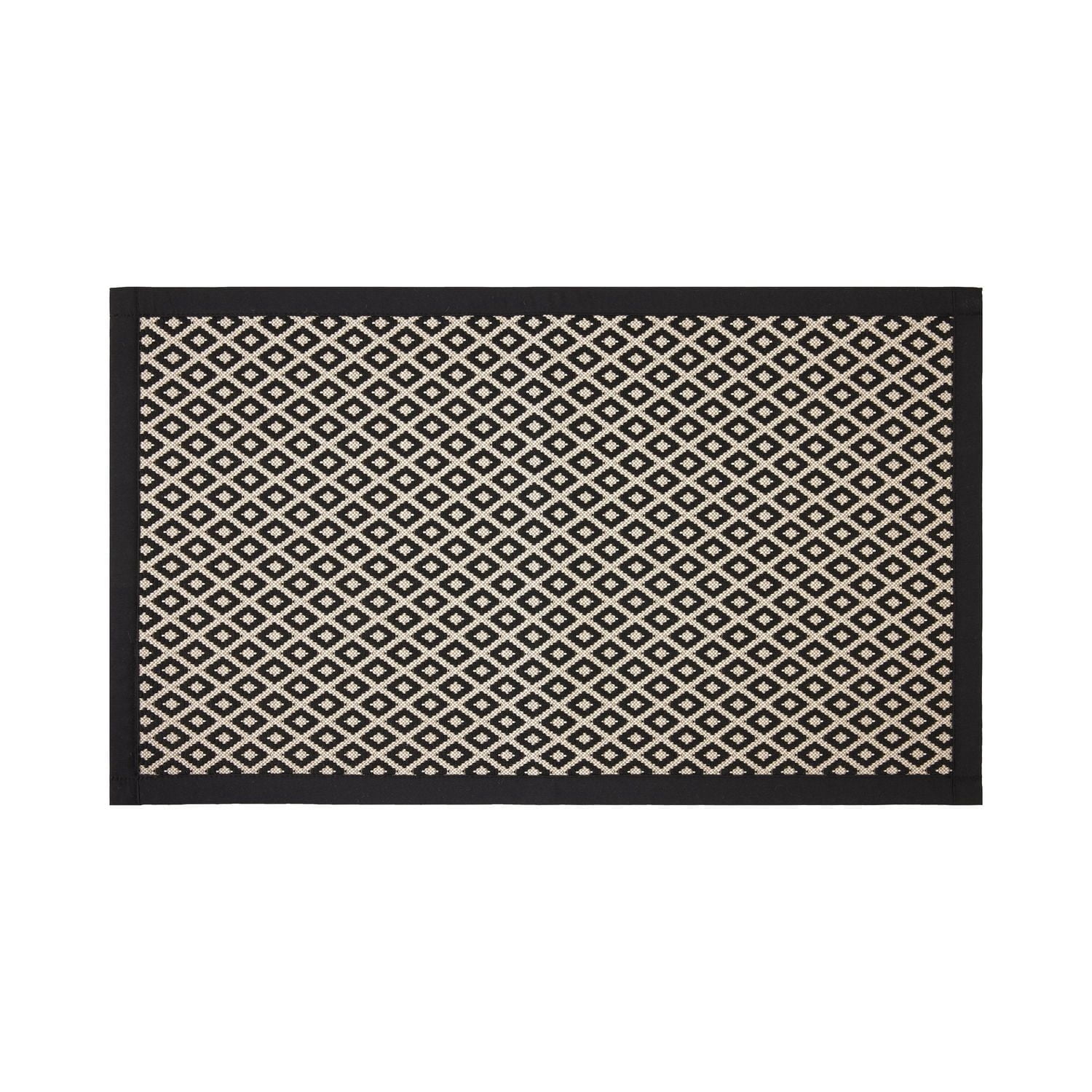 Better Homes & Gardens Black & White Diamond 20" x 34" Indoor Kitchen Rug - 65% Polypropylene, 35% Polyester