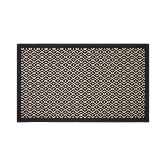 Better Homes & Gardens Black & White Diamond 20" x 34" Indoor Kitchen Rug - 65% Polypropylene, 35% Polyester