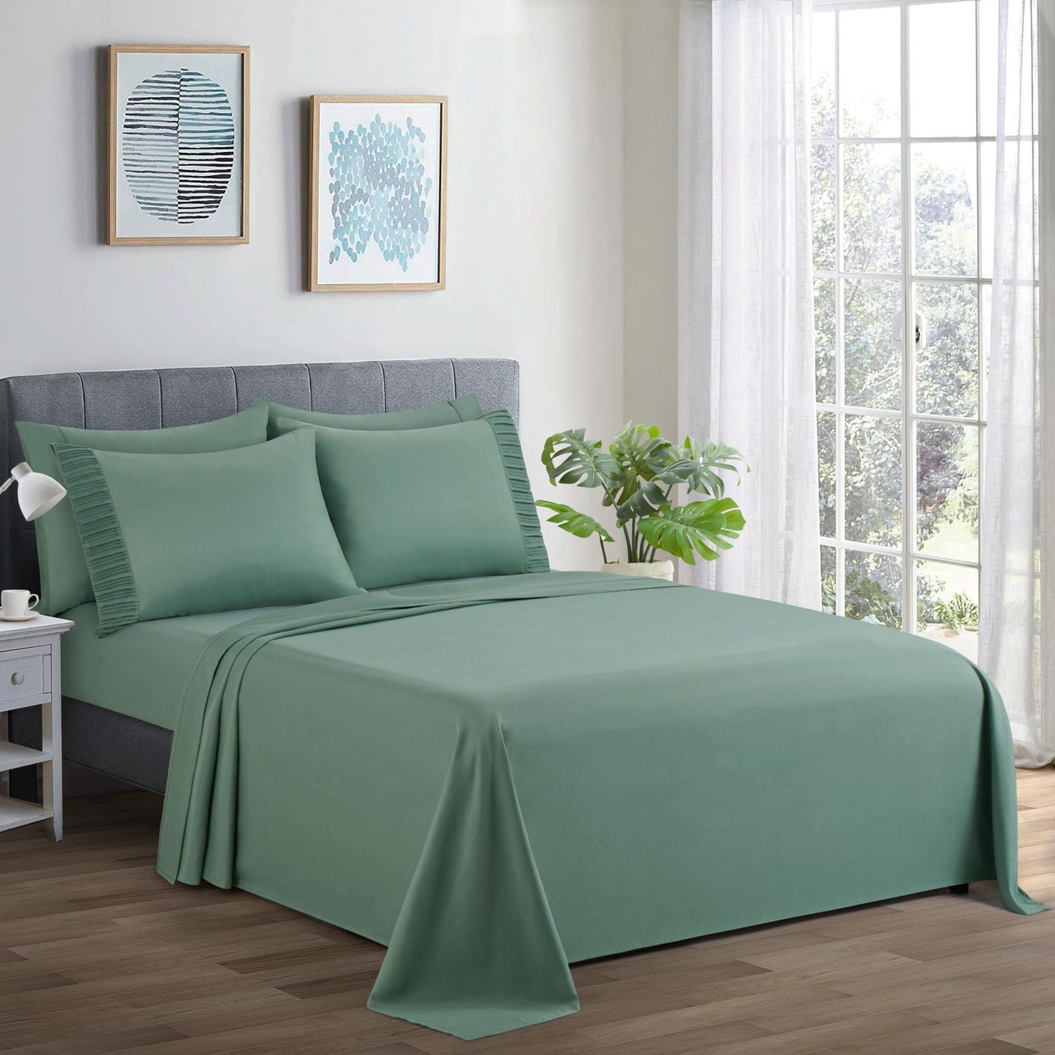 Marina Decoration Ultra Soft Silky Deep Pocket Solid Rayon from Bamboo Bedding All Season Sheet Set
