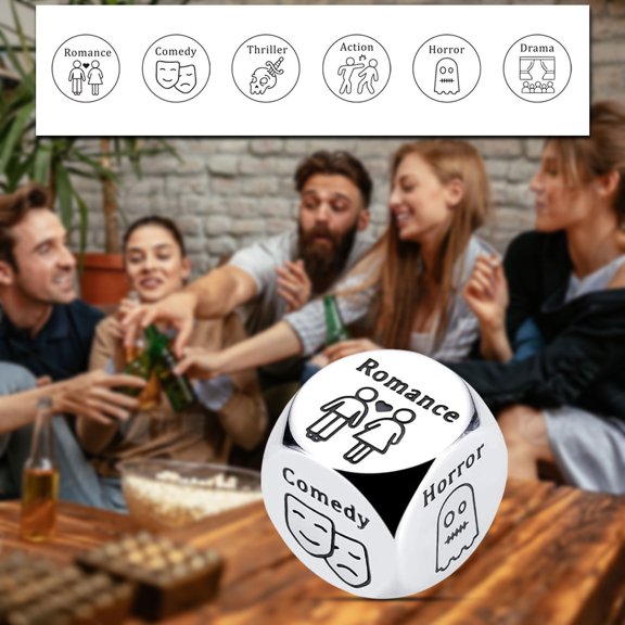 Sentmoon Jouets pour Garçons Cadeaux pour Garçons de 5 Ans Jouets du Père Noël Décisions Alimentaires dés Cadeaux Métal Jeu de dés Multi-Faces Jeu de Société d'Association Divertissement Sans Écran