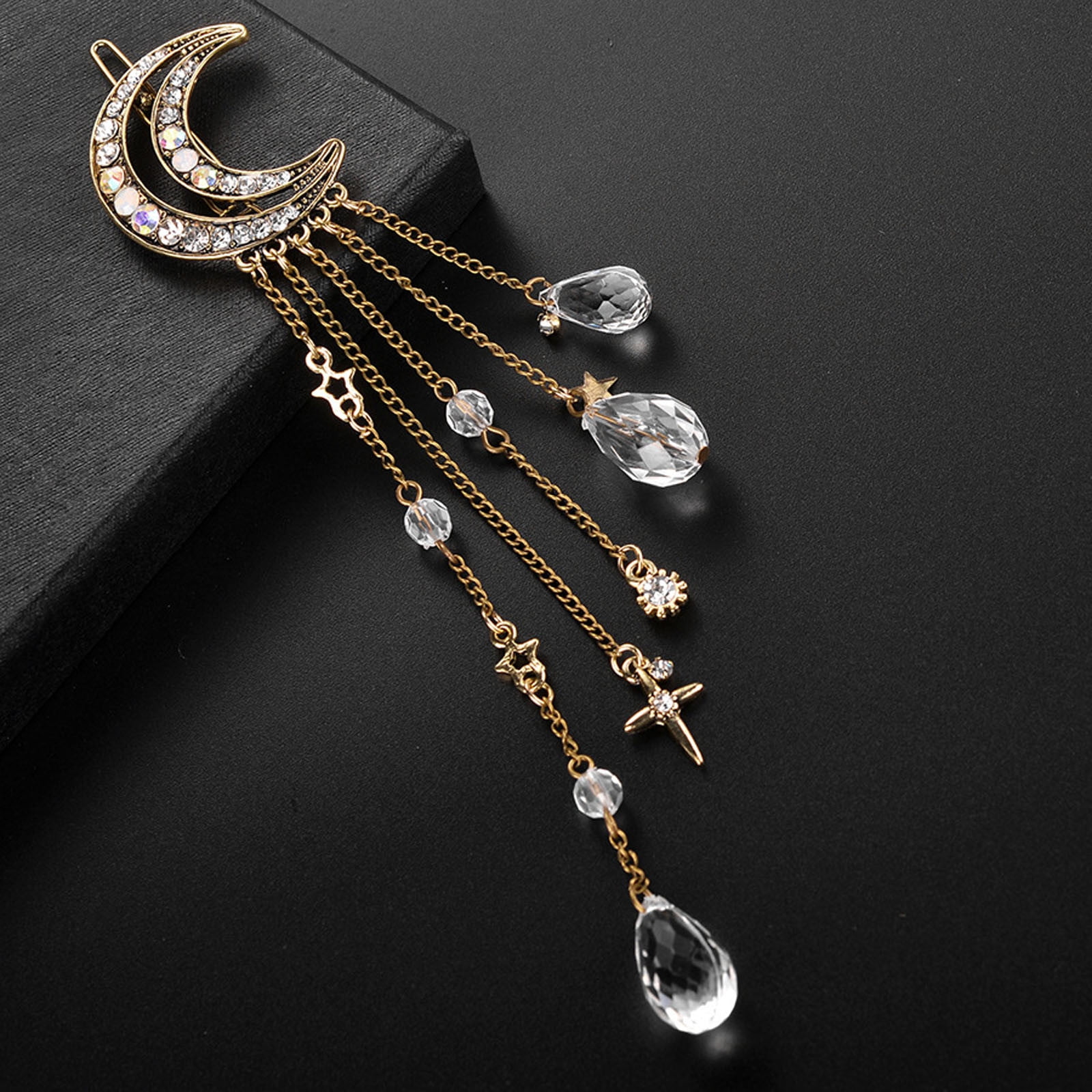 Jusqu'à 65 % de Rabais Pendentif Perle en Strass Cristal Lune Barrette Barrette Dames Bijoux de Mariée Cadeau Collier Bagues Boucle d'Oreille Bijoux en Liquidation