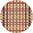 thumbnail image 1 of Ahgly Company Tapis Rond Lavable en Machine Intérieur Transitionnel Marron Rouge, 3 Pieds Rond, 1 of 7