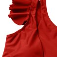 thumbnail image 3 of EGNMCR Bikini Set Women's Color High Waist One Shoulder Bikini Split Swimwear Set, 3 of 4