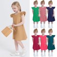 thumbnail image 1 of Milgrthf Robe d'Été pour Filles Enfants Décontractée Col Rond Sans Manches Mode Texturée Ourlet à Volants Mini Robe Débardeur Robes d'Été pour Préadolescentes Bleu Pâle 3 Ans, 1 of 9