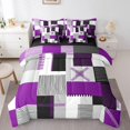 thumbnail image 1 of Erosebridal Geometric Stripe Bedding Sets Twin Size,Rectangle Lines Comforter Sets with Sheets,Patchwork Decor,Reversible,7pcs, 1 of 5