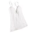 thumbnail image 4 of TISHITA Womens Adjustable Strap Built In Bra Tank Tops Camisole M White, 4 of 8