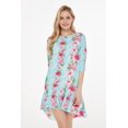 thumbnail image 4 of Hawaiian Manches 3/4 Sirène Tunique Robe L Rose Turquoise Hibiscus Vigne des Femmes, 4 of 5