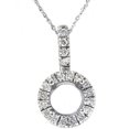 thumbnail image 1 of White Gold 1/4ct Pave Have Solitaire Diamond Semi Mount Pendant, 1 of 1