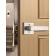 thumbnail image 1 of Brushed Nickel Door Handle Interior Privacy Door Lock Bed and Bath Door Lock with Square Rose Modern Keyless Door Lock Handle Reversible for Left & Right, 1 of 9