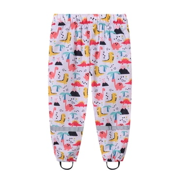 TopLLC Toddlers Boys Girls Rain Pants Cartoon Print Trousers Raincoat Split Pants Mud Dirty Proof Lightweight Reflective Waterproof Unisex Rain Wear
