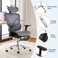 thumbnail image 3 of 3Rd Gen Ergonomic High Back Mesh Office Chair with Footrest, 4d Adjustable Armrests & Dynamic Lumbar Support, Reclining Tilt Function Rolling Casters Desk Chair for Home Office, Black, 3 of 8