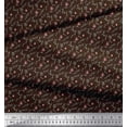 thumbnail image 3 of Soimoi Brown polyester Crepe Fabric Floral & Leaves Printed Fabric 1 Yard 52 Inch Wide, 3 of 3