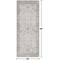thumbnail image 2 of Light Grey 2x5 Boho Bathroom Runner Rug - Modern Eclectic Floral Pastel Neutral Taupe, Washable Low Pile Non-Slip Runner Rugs for Laundry Room, Kitchen, Door Mat Indoor Entrance, Bedroom Beside Bed, 2 of 7