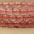 thumbnail image 3 of Bracelet Extensible Unisexe en Perles Rondes de 8 mm en Quartz Cerise Fondue, Pierre Précieuse 7 Pouces, 3 of 5