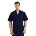 thumbnail image 1 of TOPTIE Short-Sleeve Work Shirt Straight Collar Utility Uniform Stain and Wrinkle Resistant-Navy-L, 1 of 7