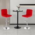 thumbnail image 3 of Gymax 3PCS Pub Table Set 24'' Round Bar Table & 2 Adjustable Bar Stools Red, 3 of 10