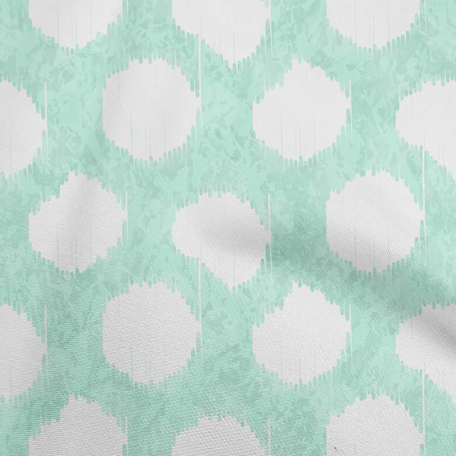 oneOone Velvet Aquamarine Fabric Asian Ikat Sewing Craft Projects Fabric Prints By Yard 58 Inch Wide