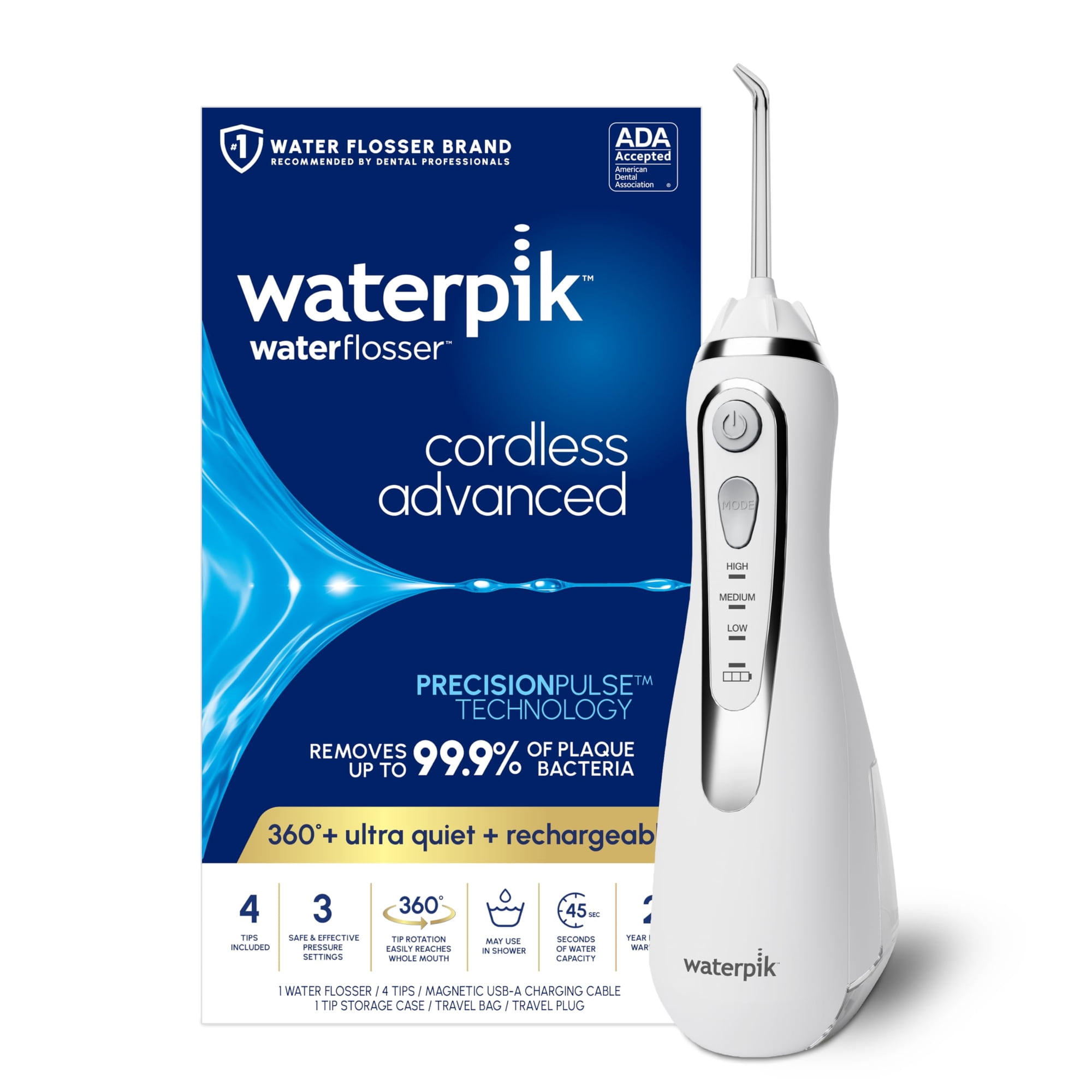 Waterpik Cordless Advanced Water Flosser For Teeth, Gums, Braces