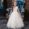 thumbnail image 2 of KAWELL Robe Princesse Lilas pour Fille, Robe de Bal en Tulle Brodé pour Enfants, 2 of 6