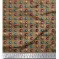 thumbnail image 1 of Soimoi Georgette Viscose Fabric Crossbone & Skull Halloween Decor Fabric Printed Yard 42 Inch Wide, 1 of 3