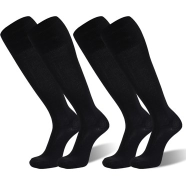LoonWear Soccer Socks, Knee High Football Baseball Softball Cushion Cheering Long Tube Sport Socks Youth Adult 2 Pairs(S-XL)