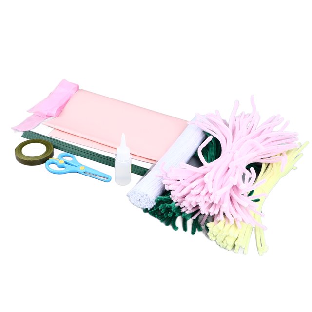 Pipe Cleaner Lily Set, Lasting DIY Chenille Stems Bouquet Kit Hand Crafted For Wedding Gift