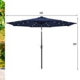 thumbnail image 3 of Costway Parasol Solaire de Patio 9 Pi à DEL, Marché, Acier Inclinable avec Manivelle, Extérieur, Bleu Marine, 3 of 10