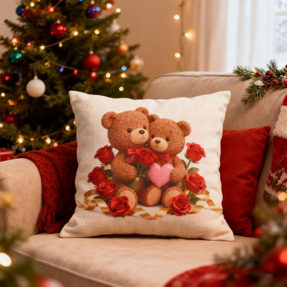 V-alentine's Day Decorations Festive Ambiance Gifts V-alentine's Day Printed Pillowcases Home Pillowcases