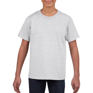 Gildan Youth Ultra Cotton T-Shirt, S, Ash