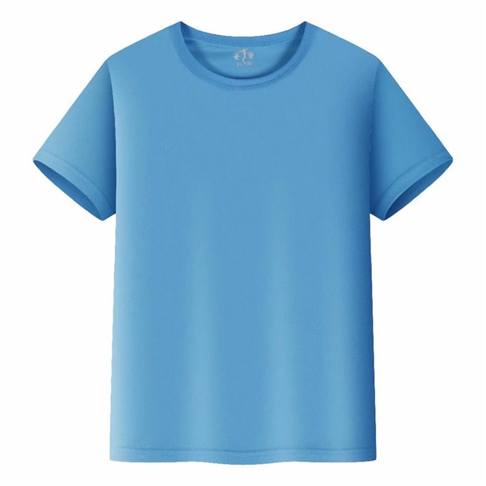 Hiiyo Men's Quick Drying T-Shirt Solid Color Short Sleeve T Shirt Summer Daily Tshirt