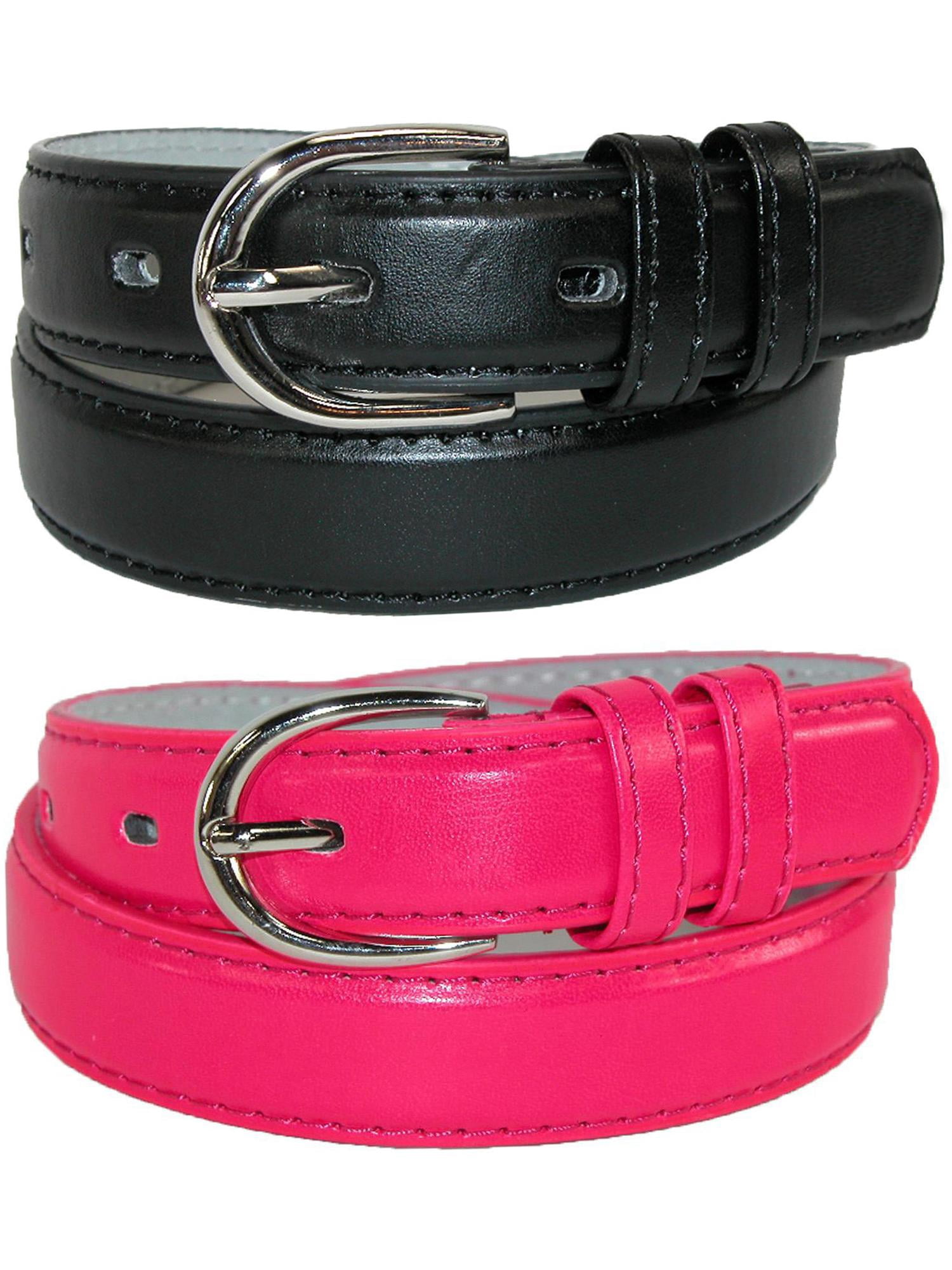 CTM® Kid's Basic Leather Dress Belt (Pack of 2 Colors)