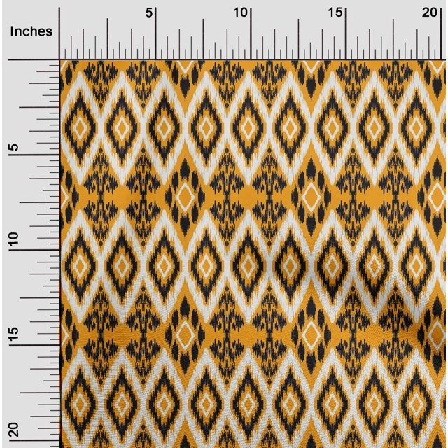 oneOone Viscose Jersey Fabric Geometric Ikat Print Sewing Fabric BTY 60 Inch Wide