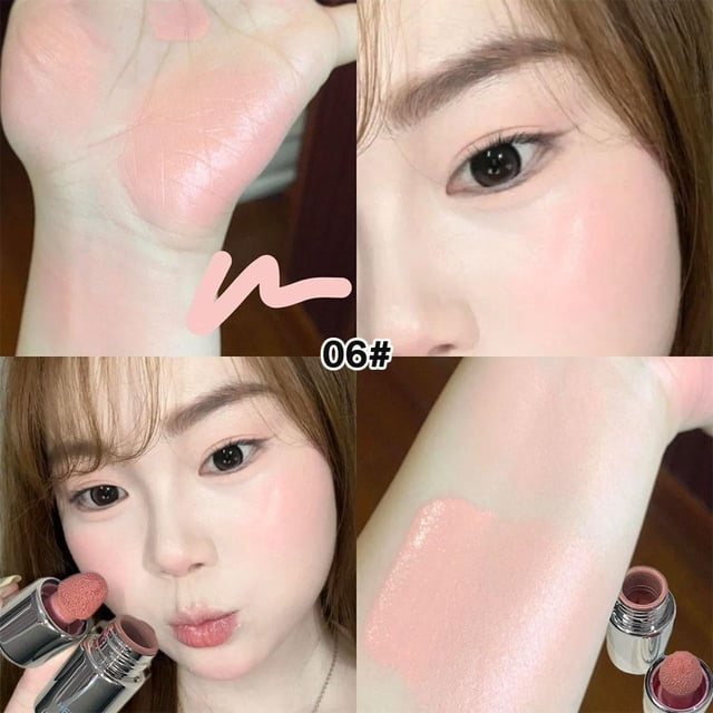 HERORANGE Liquid Blush Cheek Natural Contouring Brightening Pink Liquid Blush With Brush Facial