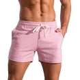 thumbnail image 1 of Yuzhih Men's Running Shorts Summer Cotton Drawstring Gym Shorts Big and Talls Basic Solid Color Sports Shorts, 1 of 7