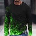 thumbnail image 1 of Meichang T-Shirt à Manches Longues pour Hommes, T-Shirts Graphiques pour Hommes Décontractés à Imprimé Flammes 3D, T-Shirts Mode à Col Rond pour le Gym à Manches Longues pour Hommes, 1 of 5