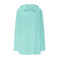 thumbnail image 4 of BiZtdJrK Womens Swim Cover Up Sun Protection Hoodie Lightweight Long Sleeve Zip up Sun Protective Suits Going Out Tops with Pockets Mint Green M Spring Savings, 4 of 10