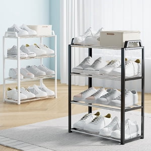 Sentmoon Rack de chaussures pour porte d'entrée avant Rack pour porte de chaussures Dorm Rack organisateur de chaussures Quatre Tier Rack à chaussures d'utilisation quotidienne Chambre placard Entrée Chambre pour chaussures et bottes