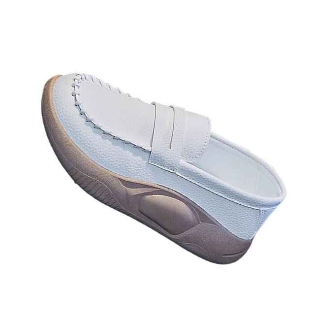 Chaussures Décontractées pour Femmes Confortables à Enfiler Souples pour Femmes d'Extérieur Plateforme Décontractée pour Femmes pour la Marche Intérieure Extérieure Beige 37
