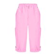 thumbnail image 5 of Yanlir Pantalon de Travail Mode pour Femme à Multiples Poches, Léger, Randonnée, Jogging, Plein Air, Pantalon de Rue pour Voyage, Sports et Actif (Rose, P), 5 of 5