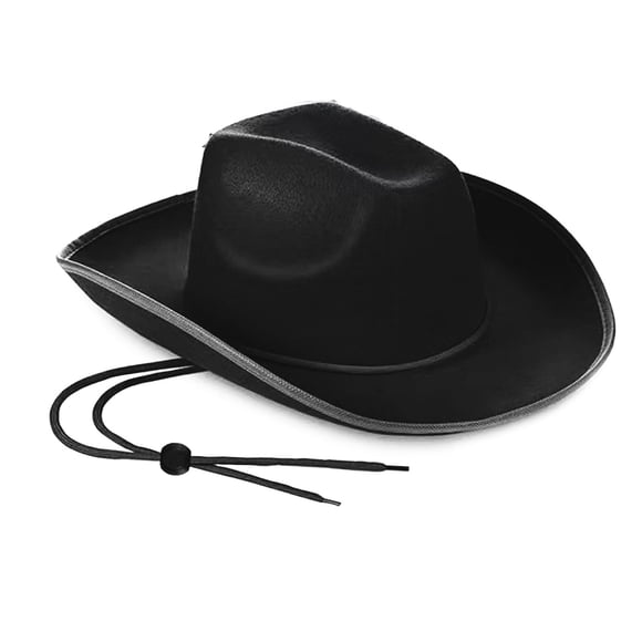 Aocisk Chapeau Cowboy Western Classique pour Hommes et Femmes Style Outback Ranch Couvre-Chef avec Bande Décorative Noir A