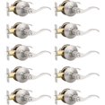 thumbnail image 1 of Levier de Porte en Nickel Satiné pour l'Intimité, Boutons de Porte Modernes pour Intérieur, pour Chambre et Salle de Bain, Poignée de Porte Robuste, Levier Ondulé Réversible, 1 of 7