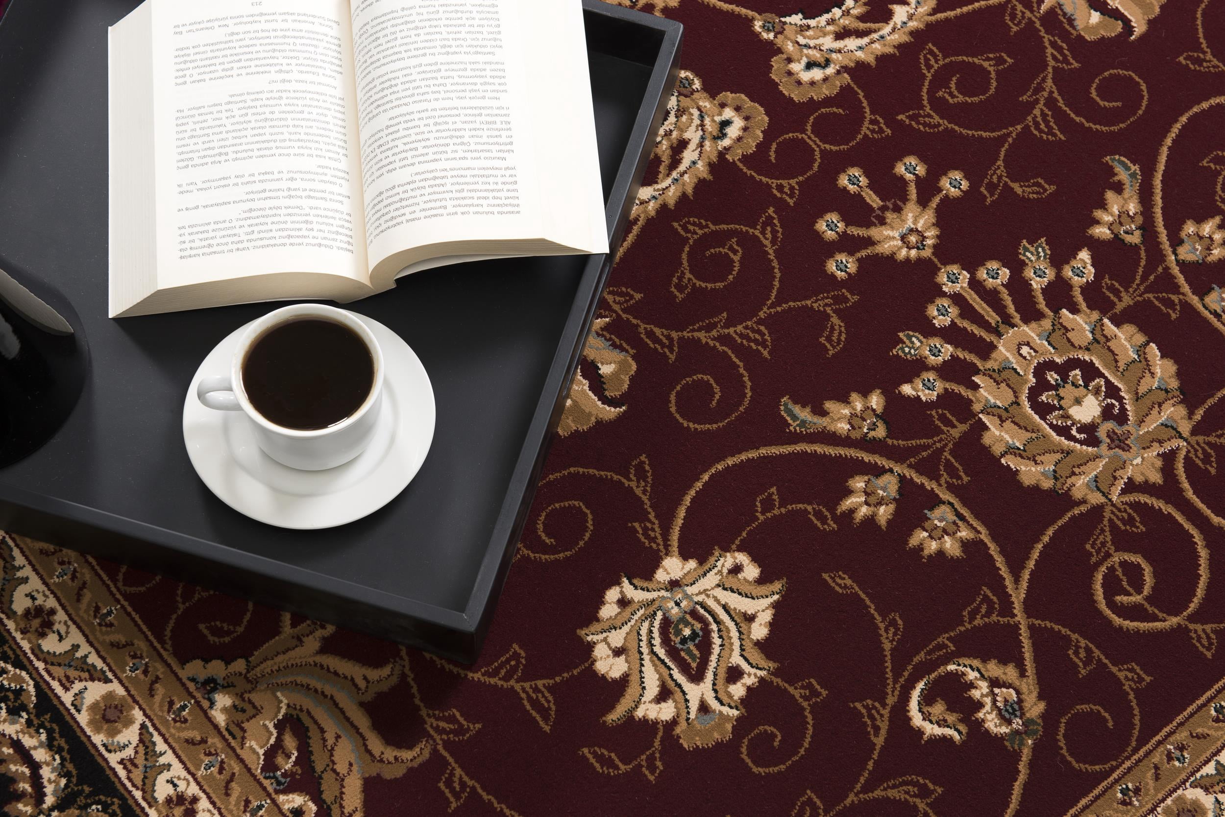 Tapis d'intérieur persan Rug Branch Majestic 2' x 5' (taille exacte : 2'3" x 5'), rouge et noir, style traditionnel - Entrée, couloir, salle de bain et cuisine