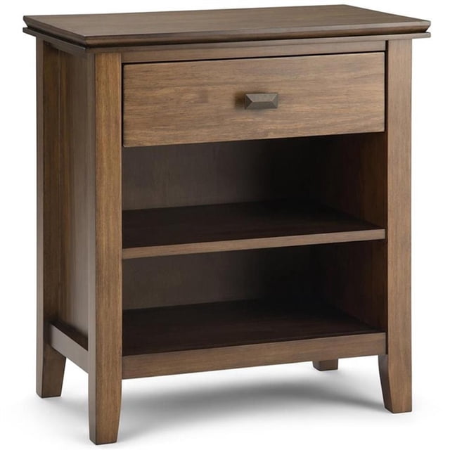 Trent Home Table de Chevet Transitionnel en Bois 24 Pouces en Brun Naturel Rustique