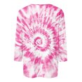 thumbnail image 4 of RXIRUCGD Haut T-shirt Mode Imprimé Col Rond Manches 3/4 pour Femme, Rose Vif, Taille: m, 4 of 5