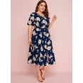 thumbnail image 3 of U.Vomade Women's Plus Size Dress Floral Button Dress, 3 of 5