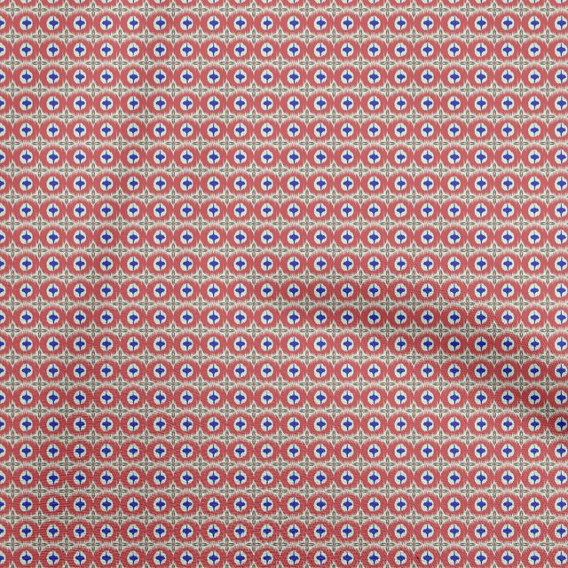 oneOone Velvet Red Fabric Asian Ikat Sewing Material Print Fabric By The Yard 58 Inch Wide