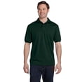 thumbnail image 2 of Hanes Cotton-Blend Men`s Jersey Polo, L, Deep Forest, 2 of 6