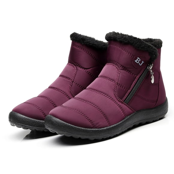 LSLJS Snow Boots Womens Winter Ankle Boots Ladies Warm Fur Lined Booties Thickening Shoes Casual Flat Sneakers Outdoor Booties