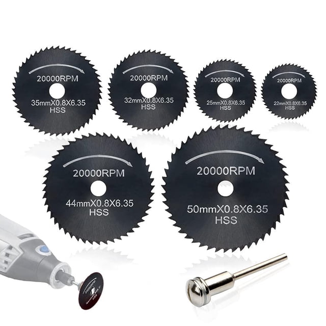 7Pcs High Speed Steel HSS Saw Disc Wheel Cutting Blades,(Nitriding Steel) Mini Circular Saw Blade