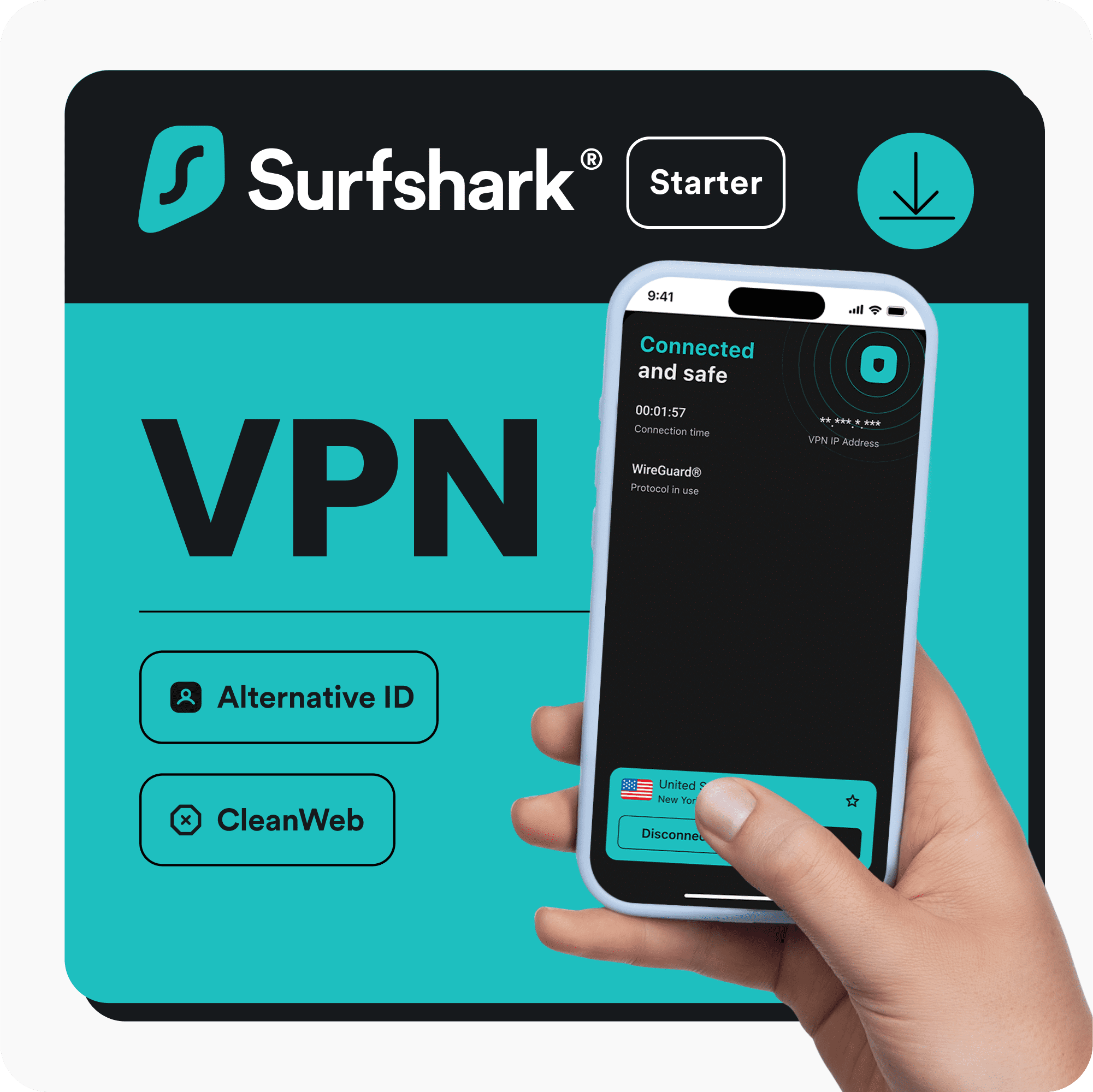 SurfShark Starter Service 1-Year Subscription [Digital Code]